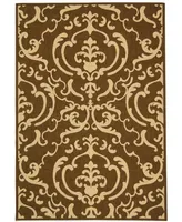 Safavieh Courtyard CY2663 Chocolate and Natural 6'7" x 6'7" Square Outdoor Area Rug