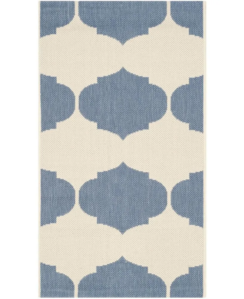 Safavieh Courtyard CY6162 Beige and Blue 2'7" x 5' Outdoor Area Rug
