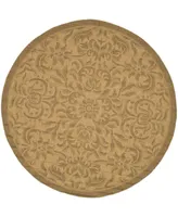 Safavieh Courtyard CY6634 Natural and Gold 6'7" x 6'7" Round Outdoor Area Rug