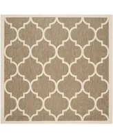 Safavieh Courtyard CY6914 Brown and Bone 4' x 4' Square Outdoor Area Rug