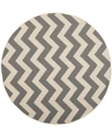 Safavieh Courtyard CY6244 Gray and Beige 5'3" x 5'3" Round Outdoor Area Rug