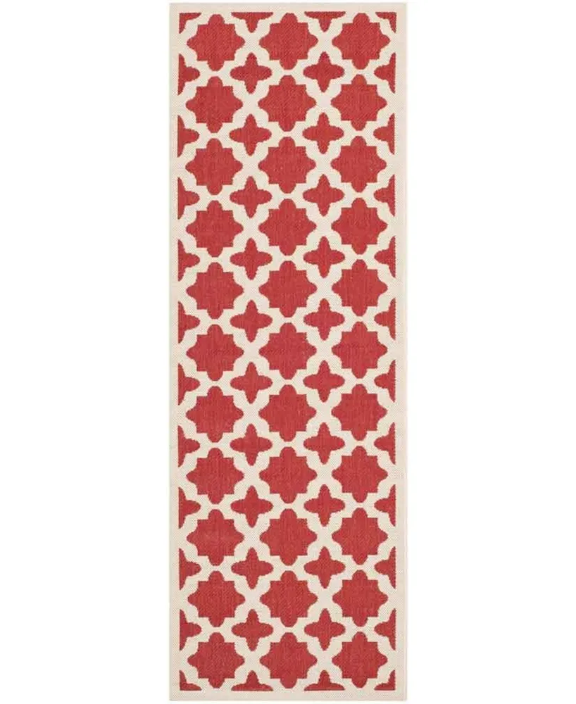 Safavieh Courtyard CY6913 Red and Bone 2'3" x 6'7" Sisal Weave Runner Outdoor Area Rug