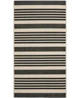 Safavieh Courtyard CY6062 Black and Bone 2'7" x 5' Sisal Weave Outdoor Area Rug