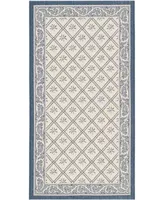 Safavieh Courtyard CY7427 Beige and Navy 2'7" x 5' Sisal Weave Outdoor Area Rug