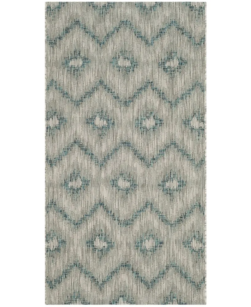 Safavieh Courtyard CY8463 Gray and Blue 2' x 3'7" Outdoor Area Rug