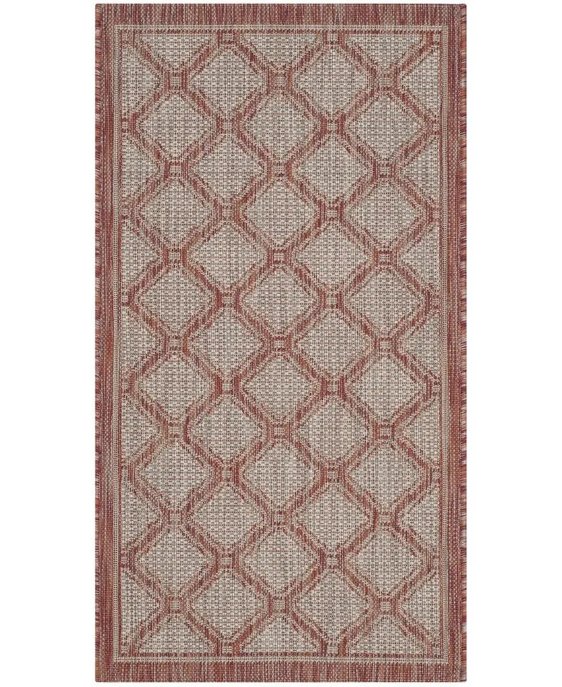 Safavieh Courtyard CY8474 Red and Beige 2' x 3'7" Sisal Weave Outdoor Area Rug