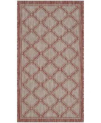 Safavieh Courtyard CY8474 Red and Beige 2' x 3'7" Sisal Weave Outdoor Area Rug