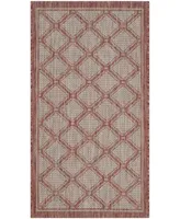 Safavieh Courtyard CY8474 Red and Beige 2' x 3'7" Sisal Weave Outdoor Area Rug