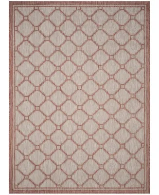 Safavieh Courtyard CY8474 Red and Beige 9' x 12' Sisal Weave Outdoor Area Rug