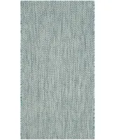 Safavieh Courtyard CY8022 Aqua and Gray 2'7" x 5' Sisal Weave Outdoor Area Rug