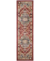 Safavieh Bijar BIJ605 Red and Royal 2'3" x 8' Runner Area Rug