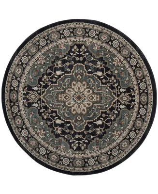 Safavieh Lyndhurst LNH338 Anthracite and Teal 7' x 7' Round Area Rug