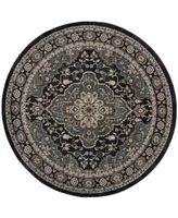 Safavieh Lyndhurst LNH338 Anthracite and Teal 7' x 7' Round Area Rug