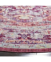 Safavieh Claremont CLR664 Purple and Coral 6'7" x 6'7" Round Area Rug