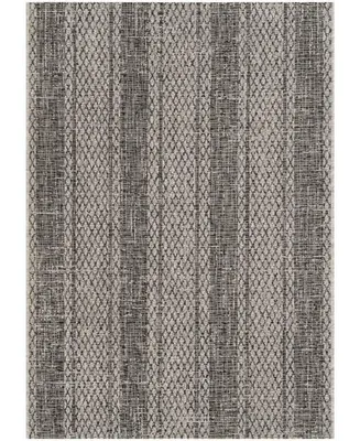 Safavieh Courtyard CY8736 Light Gray and Black 6'7" x 9'6" Sisal Weave Outdoor Area Rug