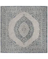 Safavieh Courtyard CY8751 Light Gray and 6'7" x 6'7" Sisal Weave Square Outdoor Area Rug