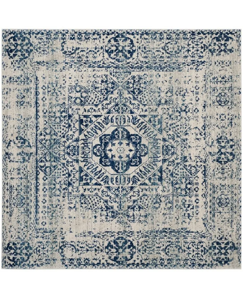 Safavieh Evoke Ivory and Blue 9' x 9' Square Area Rug
