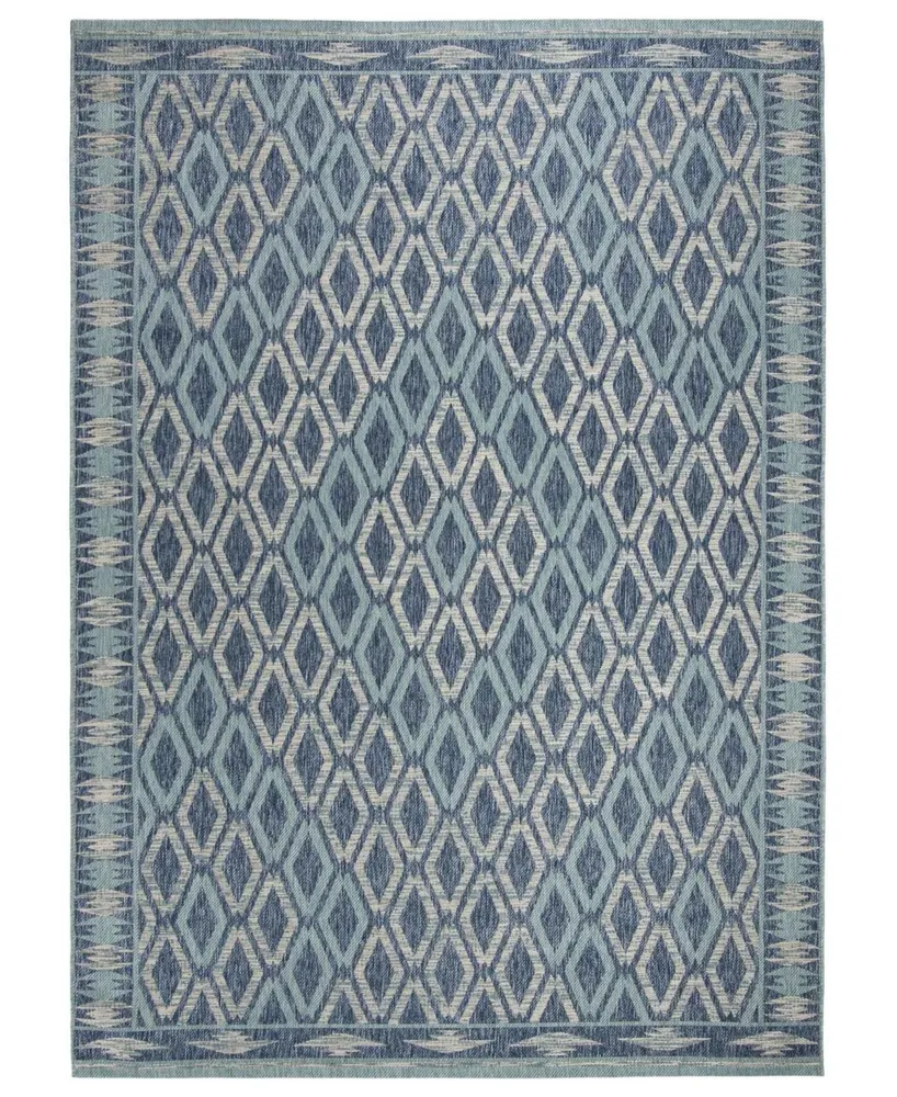 Safavieh Courtyard CY8531 Navy and Aqua 8' x 11' Outdoor Area Rug