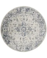 Safavieh Charleston CHL411 Ivory and Navy 6'7" x 6'7" Round Area Rug