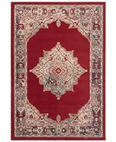 Safavieh Merlot MER312 Red and Aqua 4' x 6' Area Rug