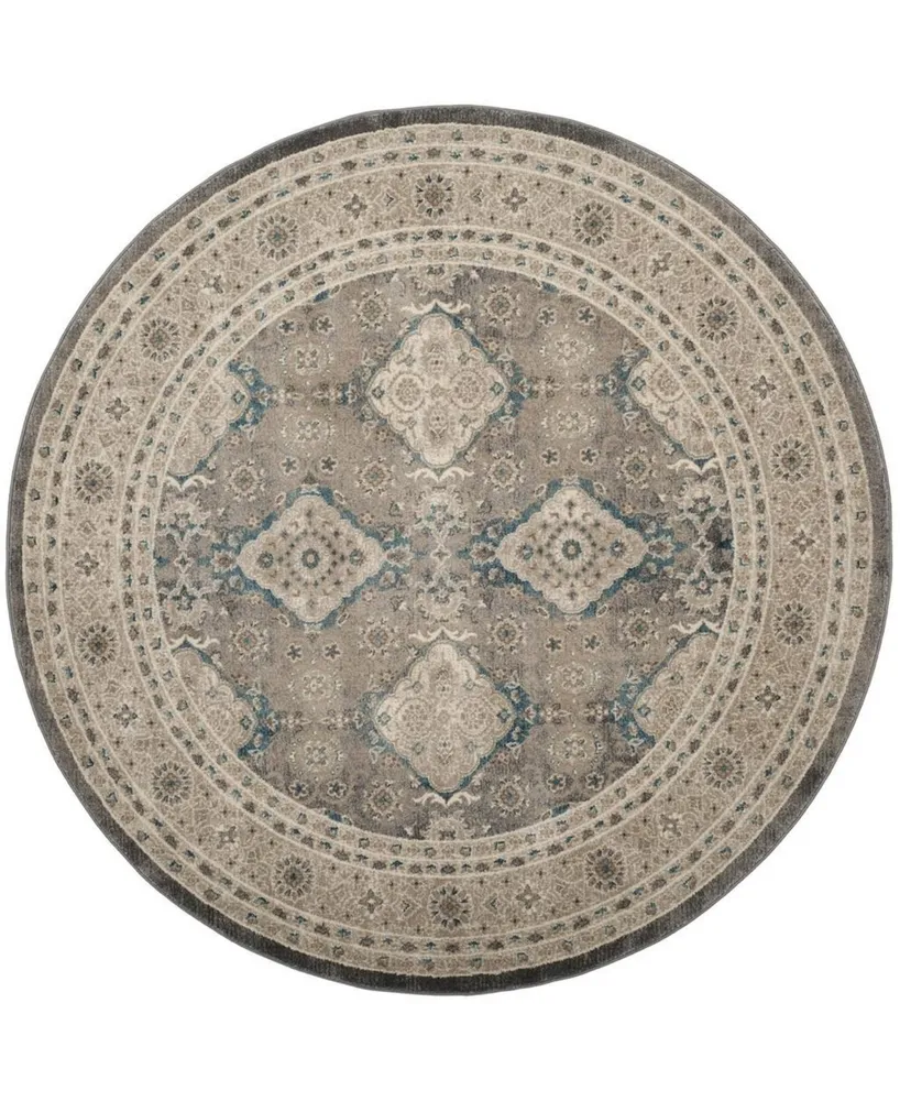 Safavieh Sofia SOF366 Light Gray and Beige 6'7" x 6'7" Round Area Rug