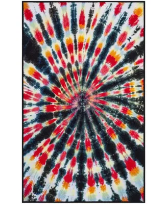 Safavieh Paint Brush PTB126 Black and Coral 3' x 5' Area Rug
