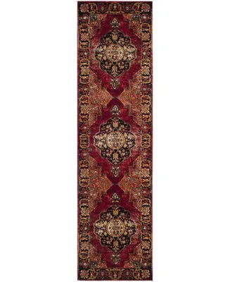 Safavieh Vintage Hamadan VTH219 Red and Multi 2'2" x 16' Runner Area Rug