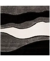 Safavieh Florida Shag SG475 Gray and Black 6'7" x 6'7" Square Area Rug