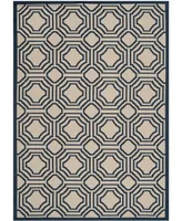 Safavieh Courtyard CY6112 Beige and Navy 5'3" x 7'7" Outdoor Area Rug