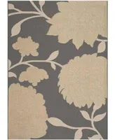 Safavieh Courtyard CY7321 Anthracite and Beige 5'3" x 7'7" Sisal Weave Outdoor Area Rug