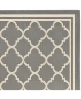 Safavieh Courtyard CY6918 Anthracite and Beige 6'7" x 9'6" Sisal Weave Outdoor Area Rug