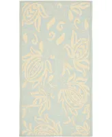 Safavieh Courtyard CY6109 Cream and Aqua 2'7" x 5' Outdoor Area Rug