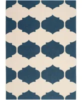 Safavieh Courtyard CY6162 Beige and Navy 5'3" x 7'7" Outdoor Area Rug