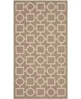 Safavieh Courtyard CY6925 Brown and Bone 2'7" x 5' Sisal Weave Outdoor Area Rug