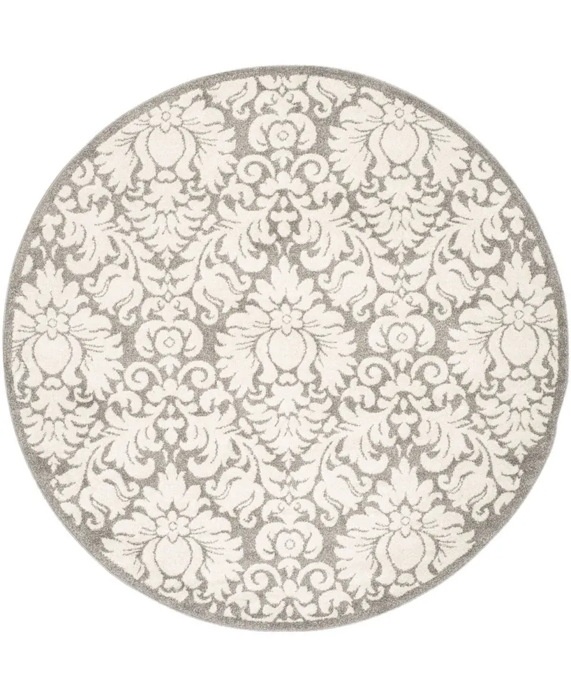 Safavieh Amherst AMT427 Dark Gray and Beige 7' x 7' Round Area Rug