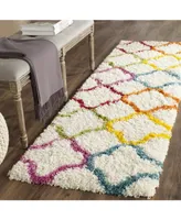 Safavieh Shag Kids SGK563 Ivory and Multi 2'3" x 9' Runner Area Rug