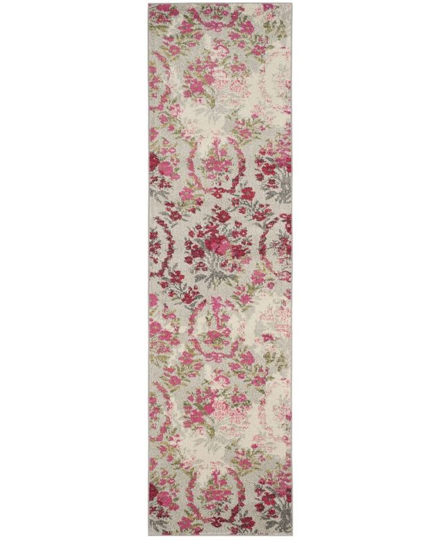 Safavieh Monaco MNC205 Ivory and Pink 2'2" x 8' Runner Area Rug