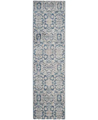 Safavieh Sofia SOF381 Blue and Beige 2'2" x 8' Runner Area Rug