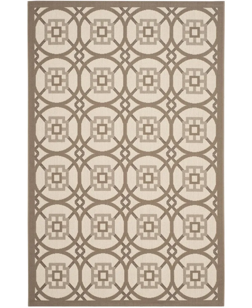 Safavieh Courtyard CY7476 Beige and Dark Beige 5'3" x 7'7" Sisal Weave Outdoor Area Rug