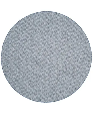 Safavieh Courtyard CY8022 Navy and Gray 6'7" x 6'7" Sisal Weave Round Outdoor Area Rug