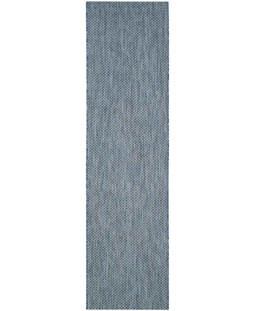 Safavieh Courtyard CY8521 Navy and Grey 2'3" x 8' Sisal Weave Runner Outdoor Area Rug