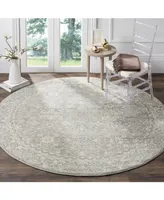 Safavieh Evoke EVK270 Silver and Ivory 6'7" x 6'7" Round Area Rug