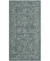 Safavieh Courtyard CY8680 Turquoise 2'7" x 5' Sisal Weave Outdoor Area Rug