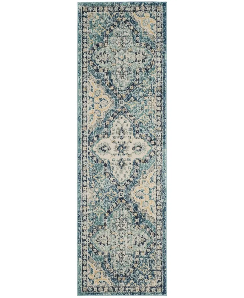 Safavieh Evoke EVK274 Light Blue and Ivory 2'2" x 7' Runner Area Rug