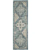 Safavieh Evoke EVK274 Light Blue and Ivory 2'2" x 7' Runner Area Rug