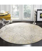 Safavieh Evoke EVK264 Ivory and Gray 5'1" x 5'1" Round Area Rug