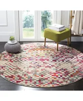 Safavieh Monaco MNC241 Gray and Multi 6'7" x 6'7" Round Area Rug