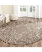 Safavieh Courtyard CY3305 Chocolate and Natural 6'7" x 6'7" Sisal Weave Round Outdoor Area Rug