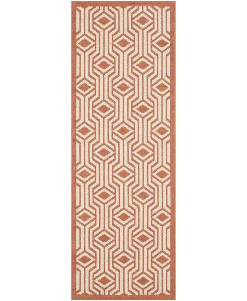 Safavieh Courtyard CY6113 Beige and Terracotta 2'3" x 6'7" Sisal Weave Runner Outdoor Area Rug