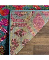 Safavieh Cherokee CHR917 Light Blue and Fuchsia 5'1" x 7'6" Area Rug